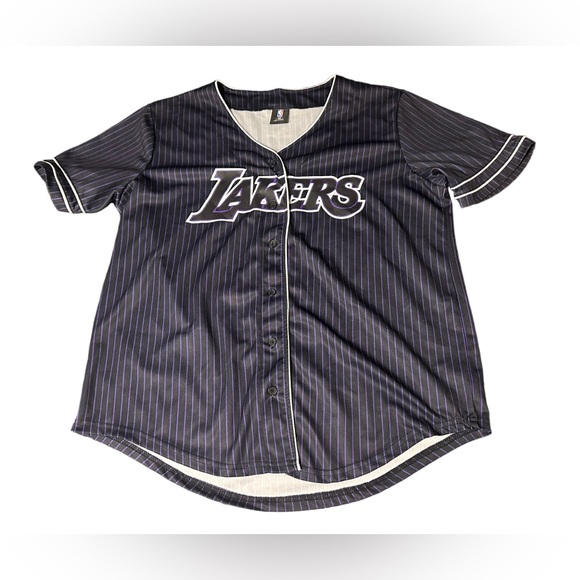 NBA Other - NBA Apparel Men Los Angeles Lakers Button Down Jersey Black Sz XL
